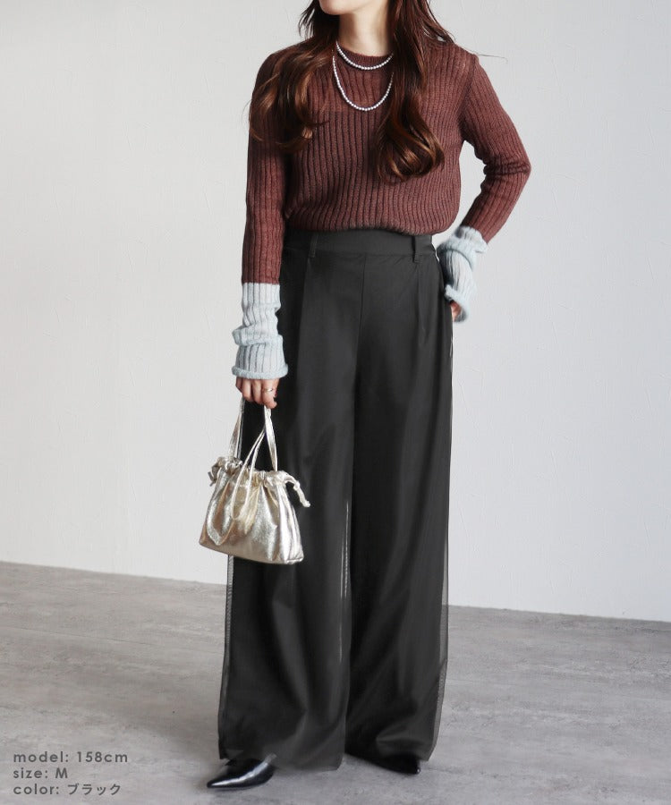 レカ reca チュールレイヤードパンツ(zn32080) (オリーブ) オリーブ