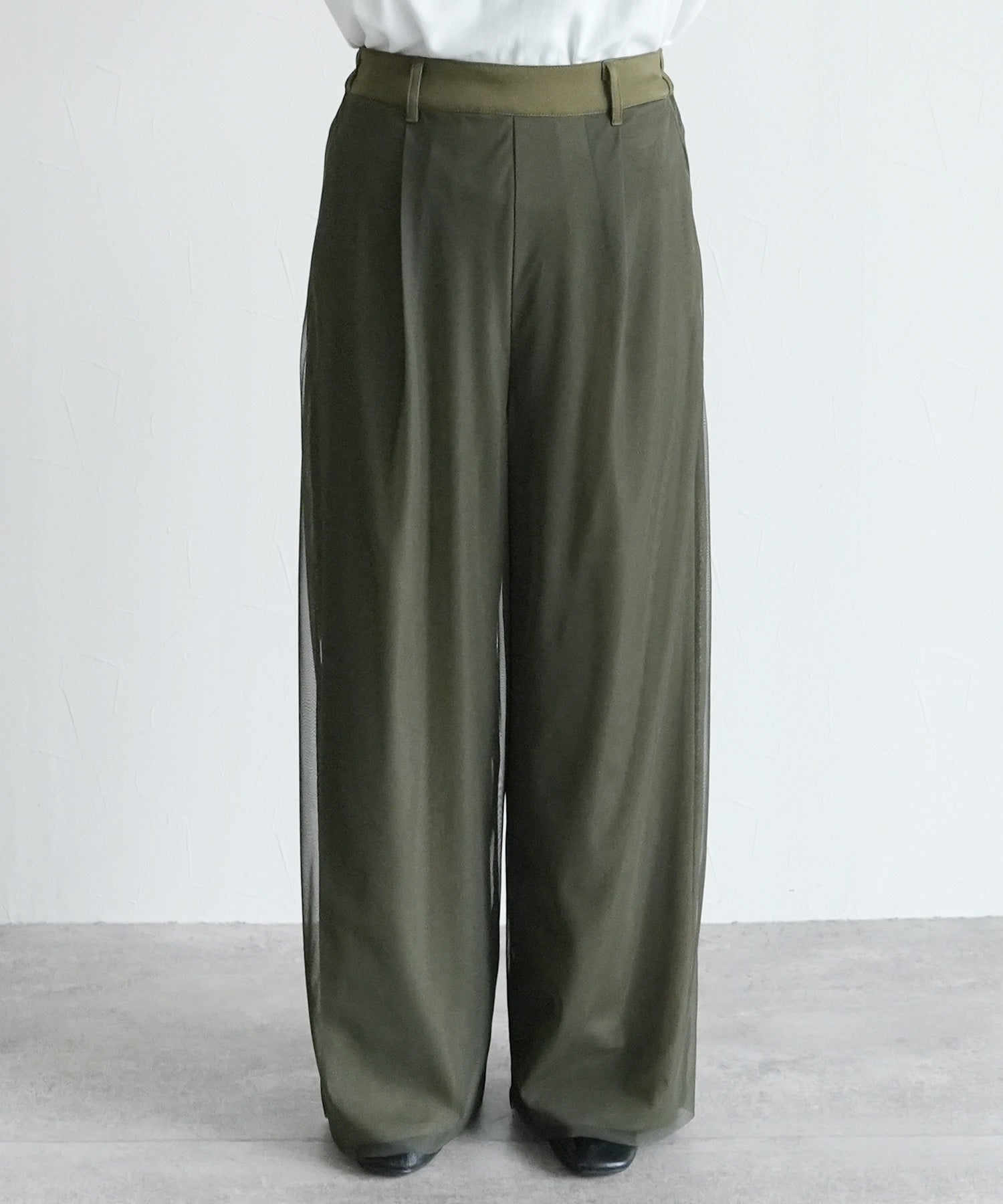 レカ reca チュールレイヤードパンツ(zn32080) (オリーブ) オリーブ