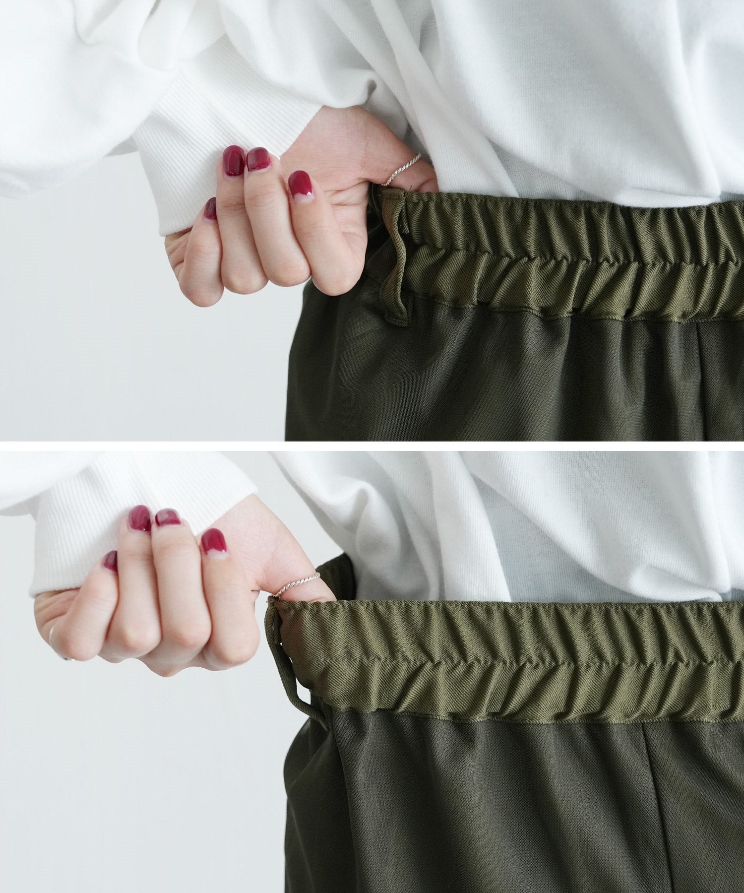 レカ reca チュールレイヤードパンツ(zn32080) (オリーブ) オリーブ