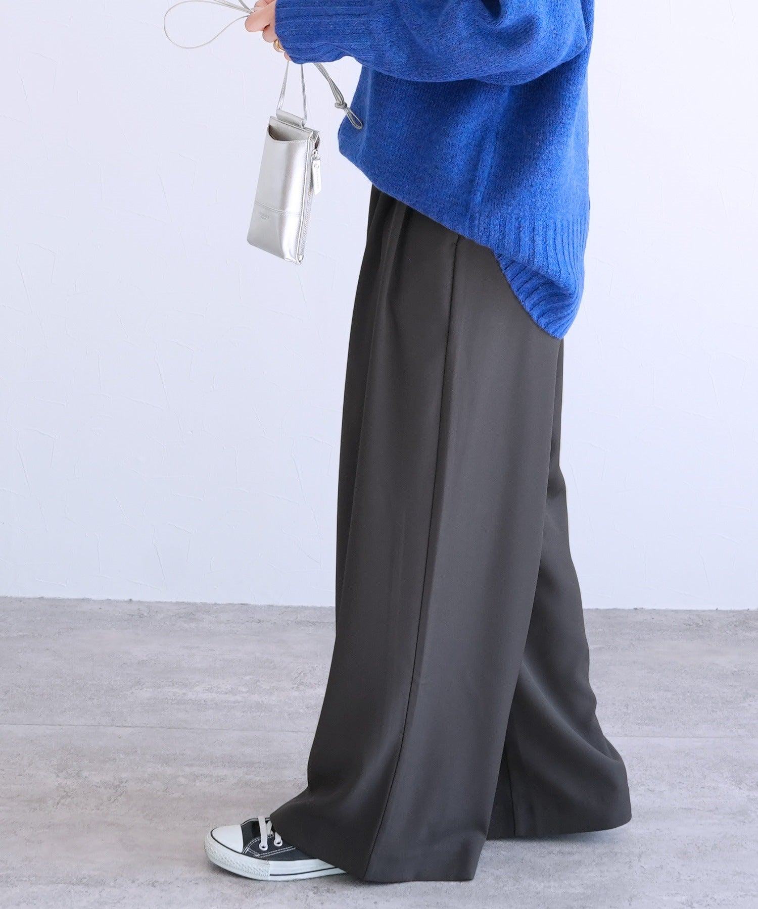 レカ reca サイドベルト付ワイドパンツ