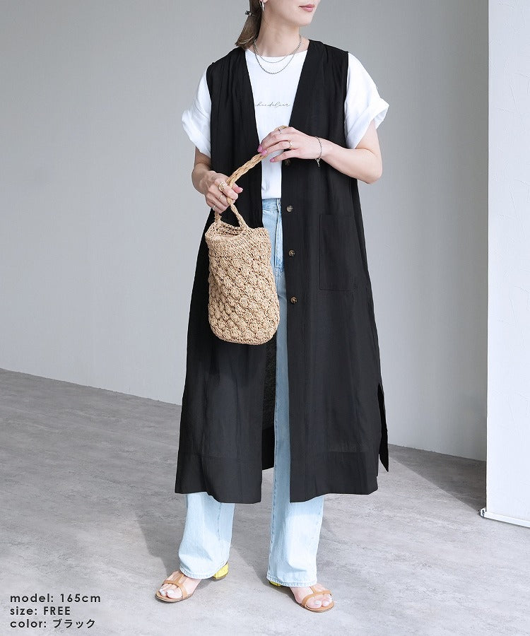 レカ reca シアーロングジレ(on5173216) (ブラック) ブラック