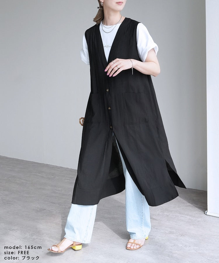 レカ reca シアーロングジレ(on5173216) (ブラック) ブラック