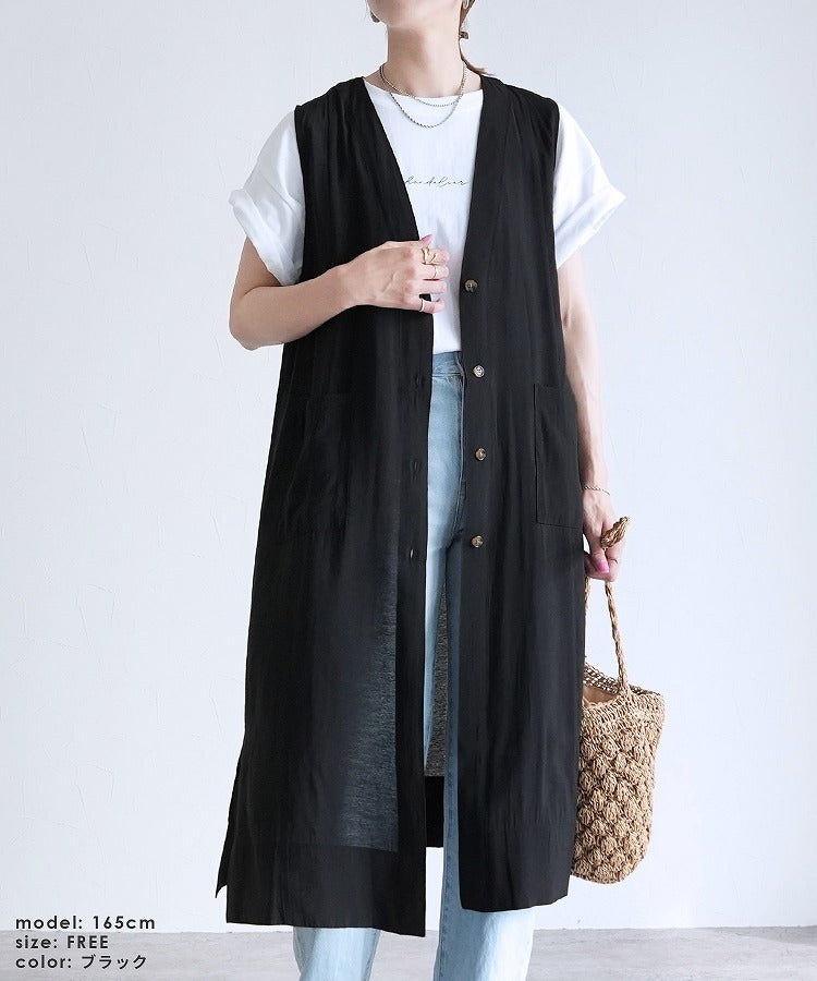 レカ reca シアーロングジレ(on5173216) (ブラック) ブラック