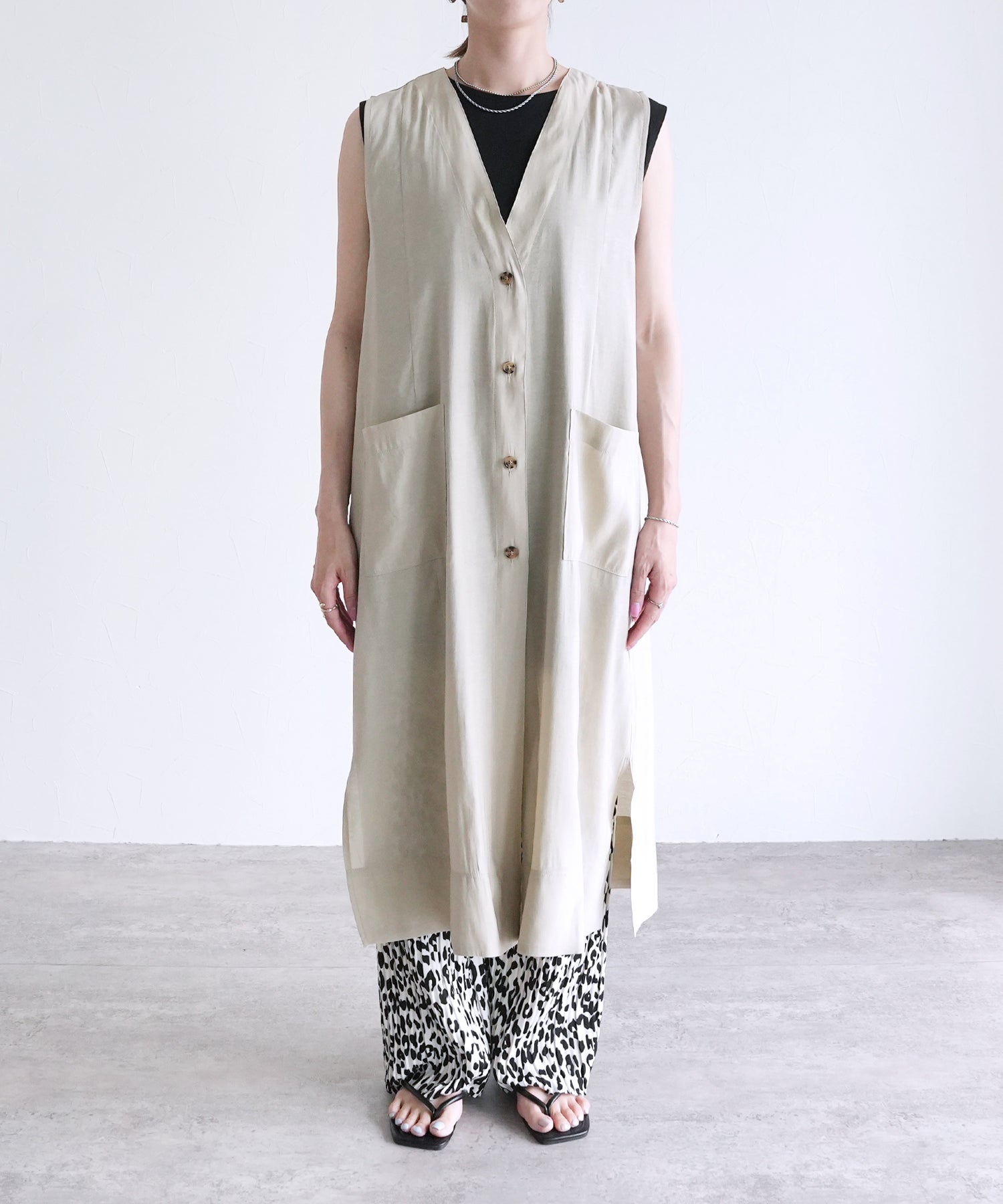 レカ reca シアーロングジレ(on5173216) (ブラック) ブラック