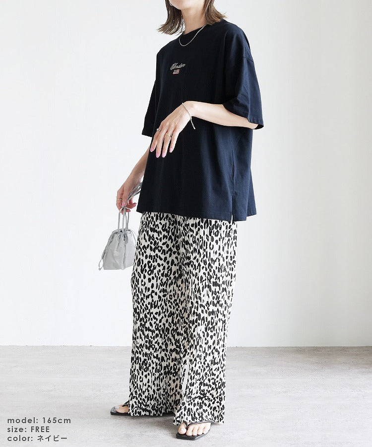 レカ reca 刺繍国旗ロゴTシャツ(day254682) (ネイビー) ネイビー