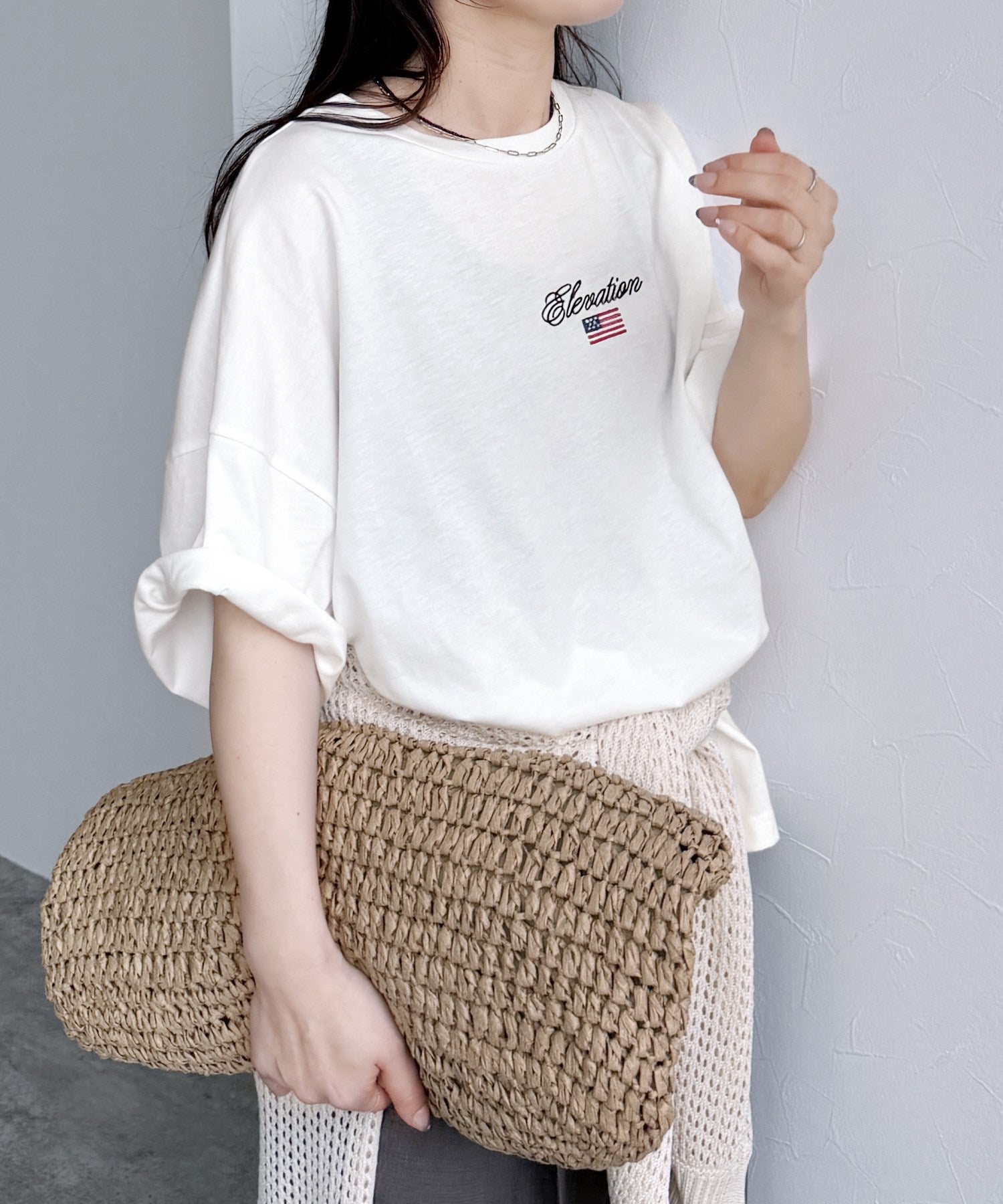 レカ reca 刺繍国旗ロゴTシャツ(day254682) (ネイビー) ネイビー