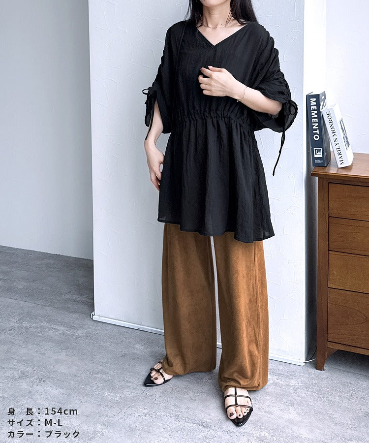 レカ reca Vネックオーバーブラウス(my-4N35-9303-B) (テラコッタ) テラコッタ