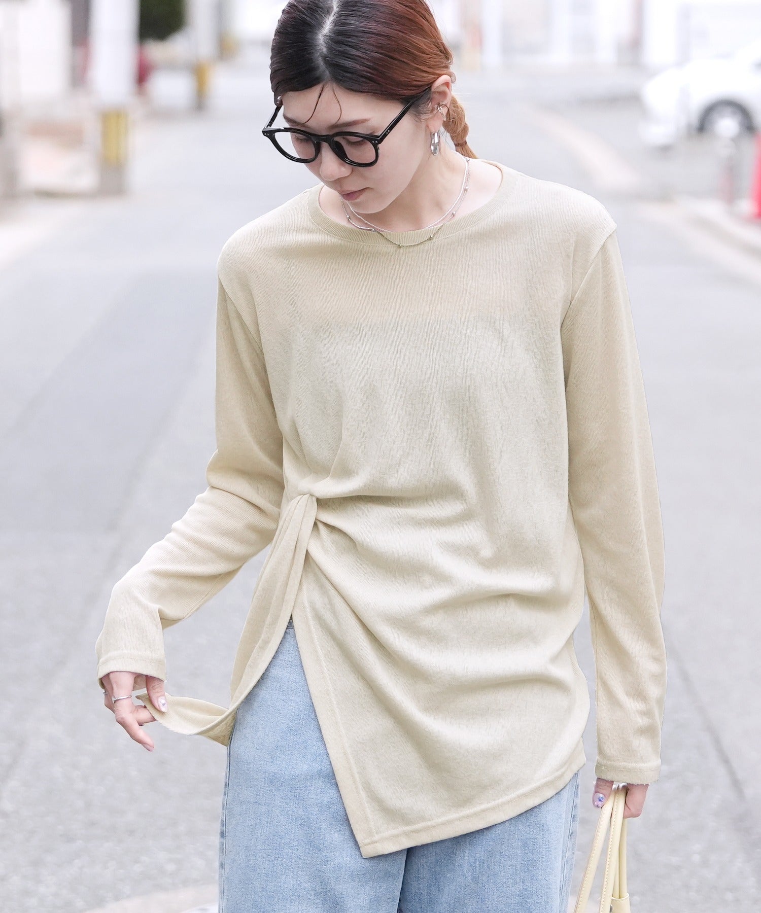 レカ reca アシメタックシアースラブTシャツ(aq25132056) (アイボリー) アイボリー