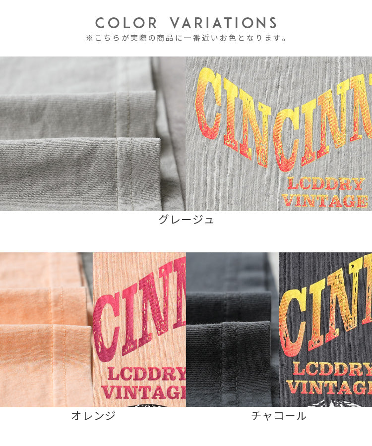 レカ reca ヴィンテージ気球プリントロゴTシャツ(bel-z-33324) (オレンジ) オレンジ