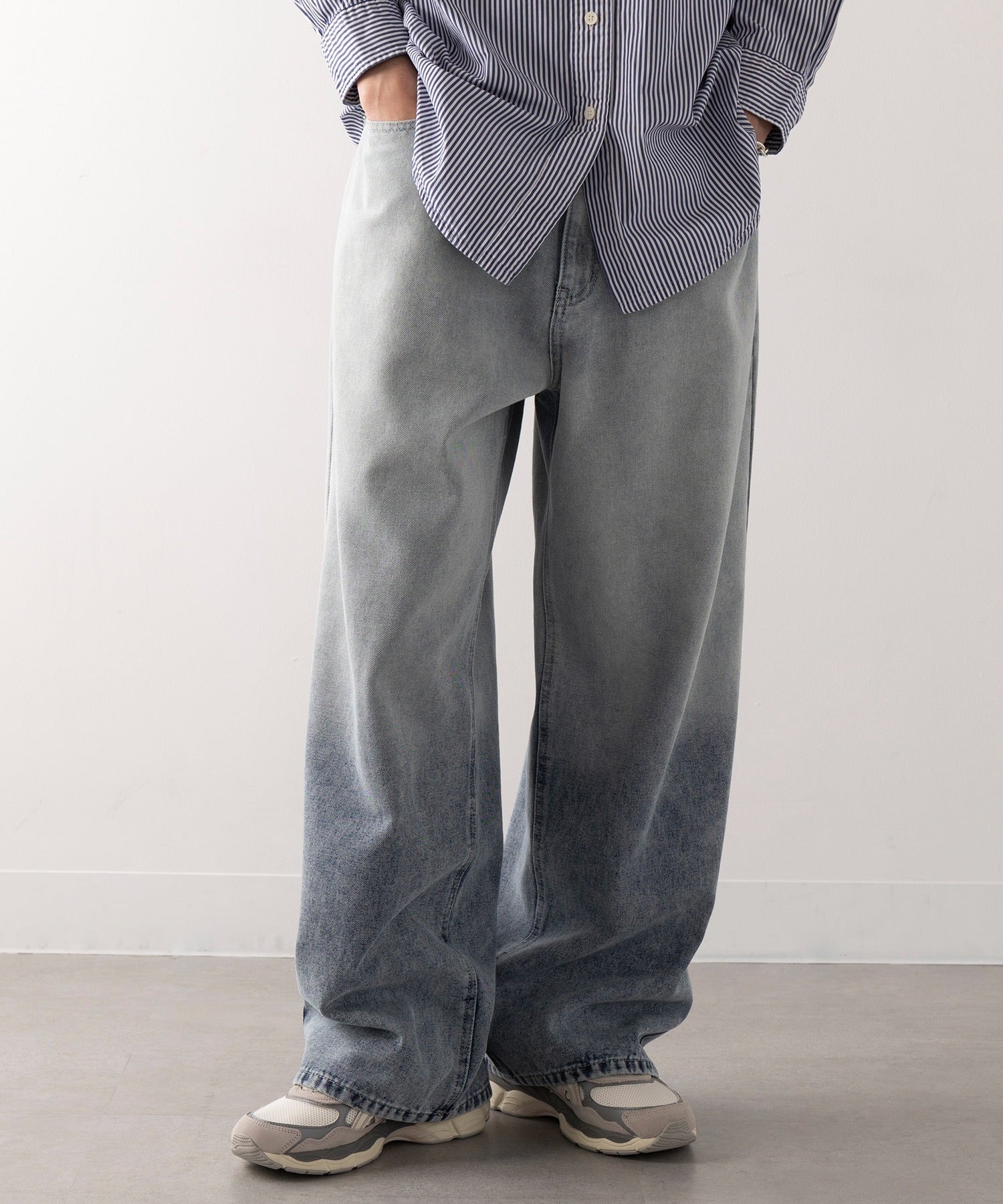 マガジンデモードコンタクト MAGASIN DE MODE CONTACT 【HAUS】ヴィンテージグラデーションワイドストレートデニム (ブルー系その他2) ブルー系その他2