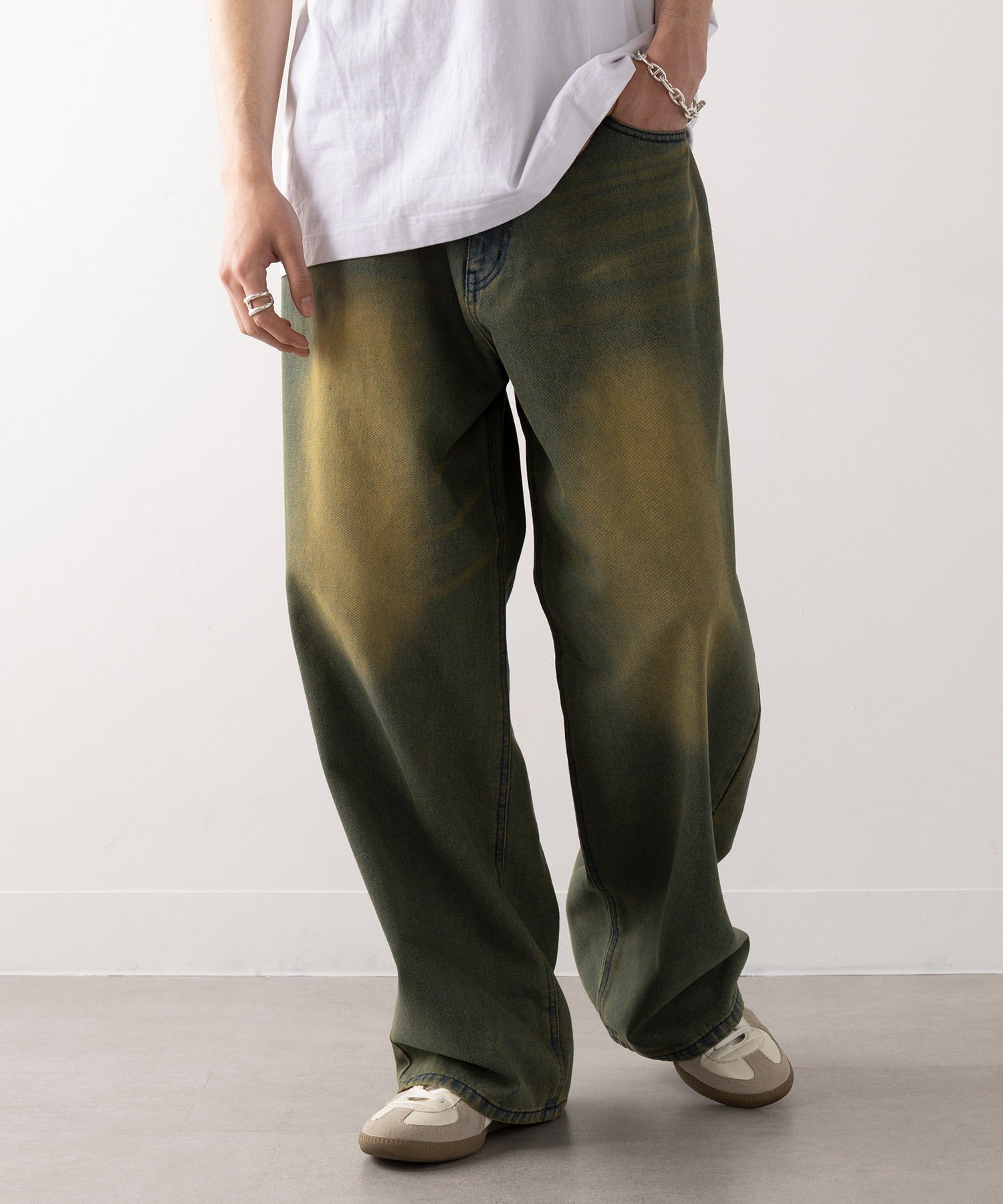 マガジンデモードコンタクト MAGASIN DE MODE CONTACT 【HAUS】ヴィンテージグラデーションワイドストレートデニム (ブルー系その他3) ブルー系その他3