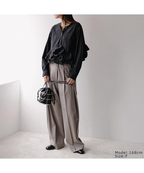 null null HERENCIA ブラウス Ruffle Short Blouse H425302 フリル (3/ブラック) 3/ブラック