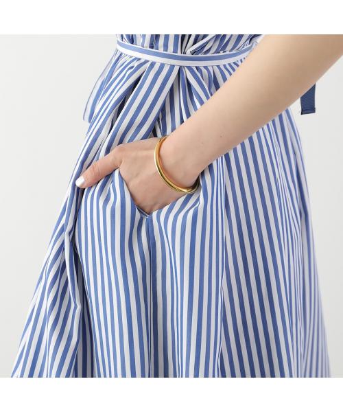 ヘレンチア HERENCIA HERENCIA ワンピース Back-Ribbon Striped Shirt Dress H326114 (1/ブルー×ホワイト) 1/ブルー×ホワイト
