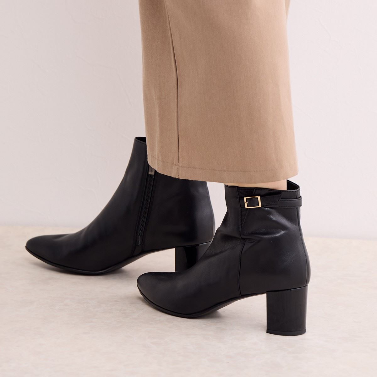 ヒミコ 卑弥呼 5.5cmヒールベルトデザインブーツ/643402 (ブラック) ブラック