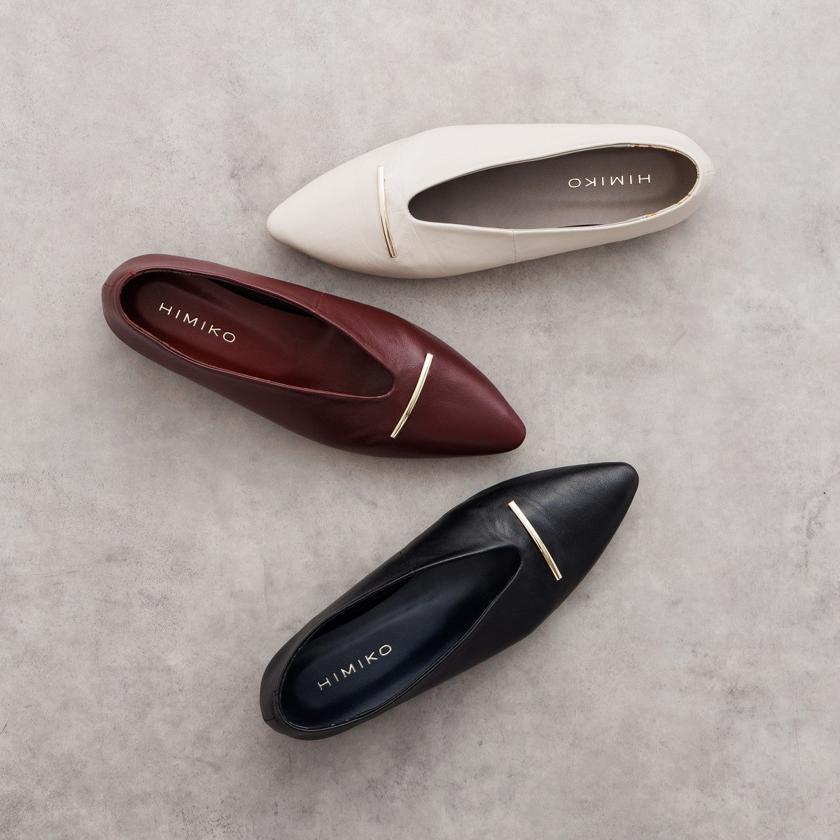 ヒミコ 卑弥呼 メタルバーフラットパンプス/651303 (アイボリー) アイボリー