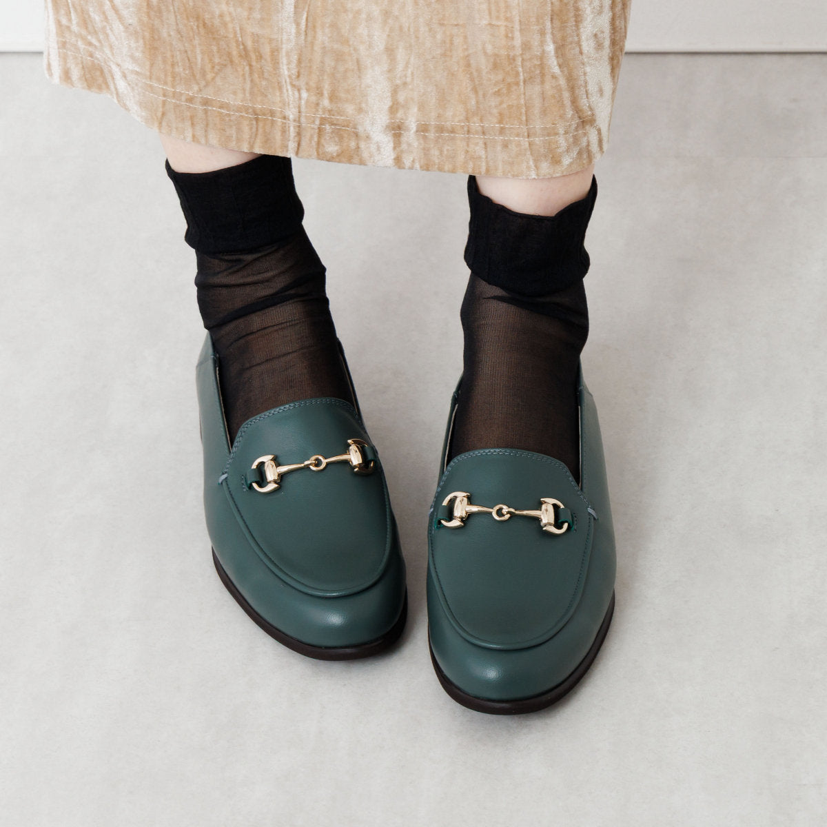 ヒミコ 卑弥呼 バブーシュビットローファー/651304 (グリーン) グリーン