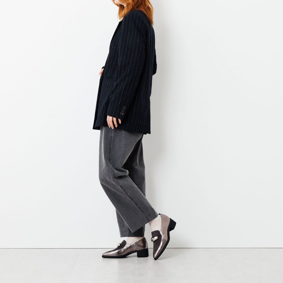 ヒミコ 卑弥呼 軽量ソールオーバルモチーフローファー/651306 (ガンメタ) ガンメタ