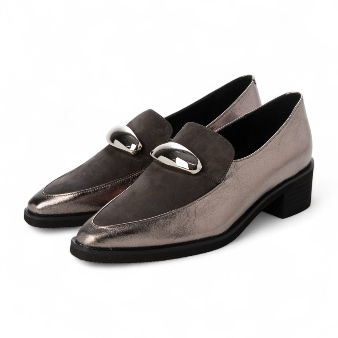 ヒミコ 卑弥呼 軽量ソールオーバルモチーフローファー/651306 (ガンメタ) ガンメタ