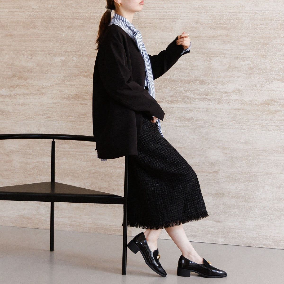 ヒミコ 卑弥呼 軽量ソールオーバルモチーフローファー/651306 (ガンメタ) ガンメタ