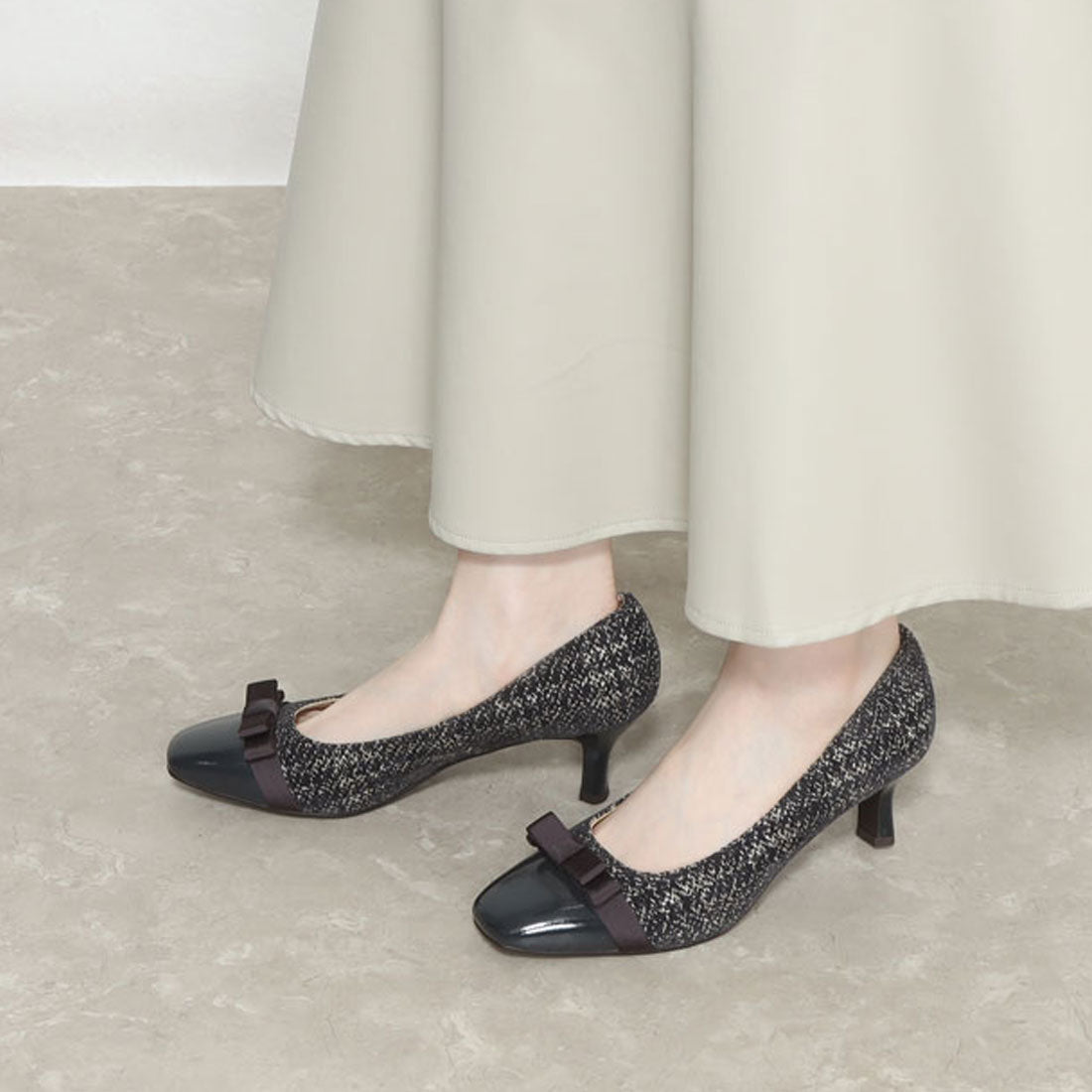 ヒミコ 卑弥呼 【撥水レザー】リボンデザインパンプス/613112