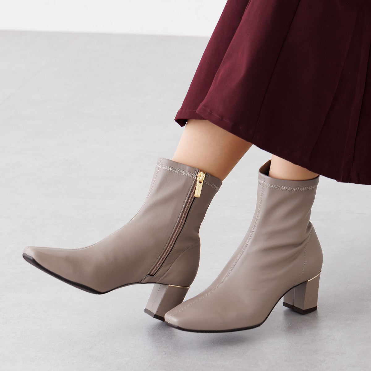 ヒミコ 卑弥呼 シープレザーストレッチブーツ/621404 (グレー) グレ-