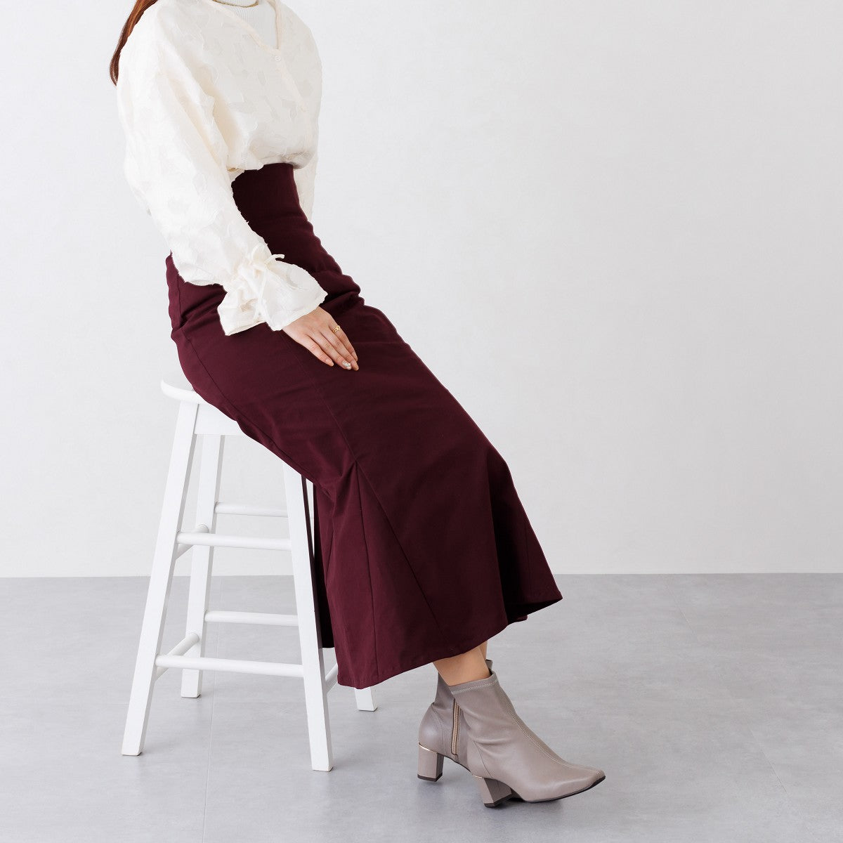 ヒミコ 卑弥呼 シープレザーストレッチブーツ/621404 (グレー) グレ-