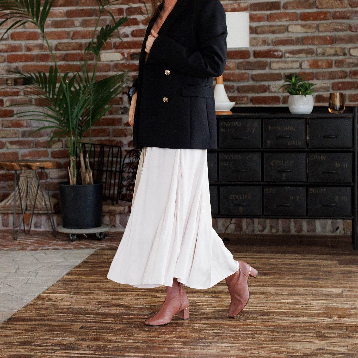 ヒミコ 卑弥呼 シープレザーストレッチブーツ/621404 (グレー) グレ-