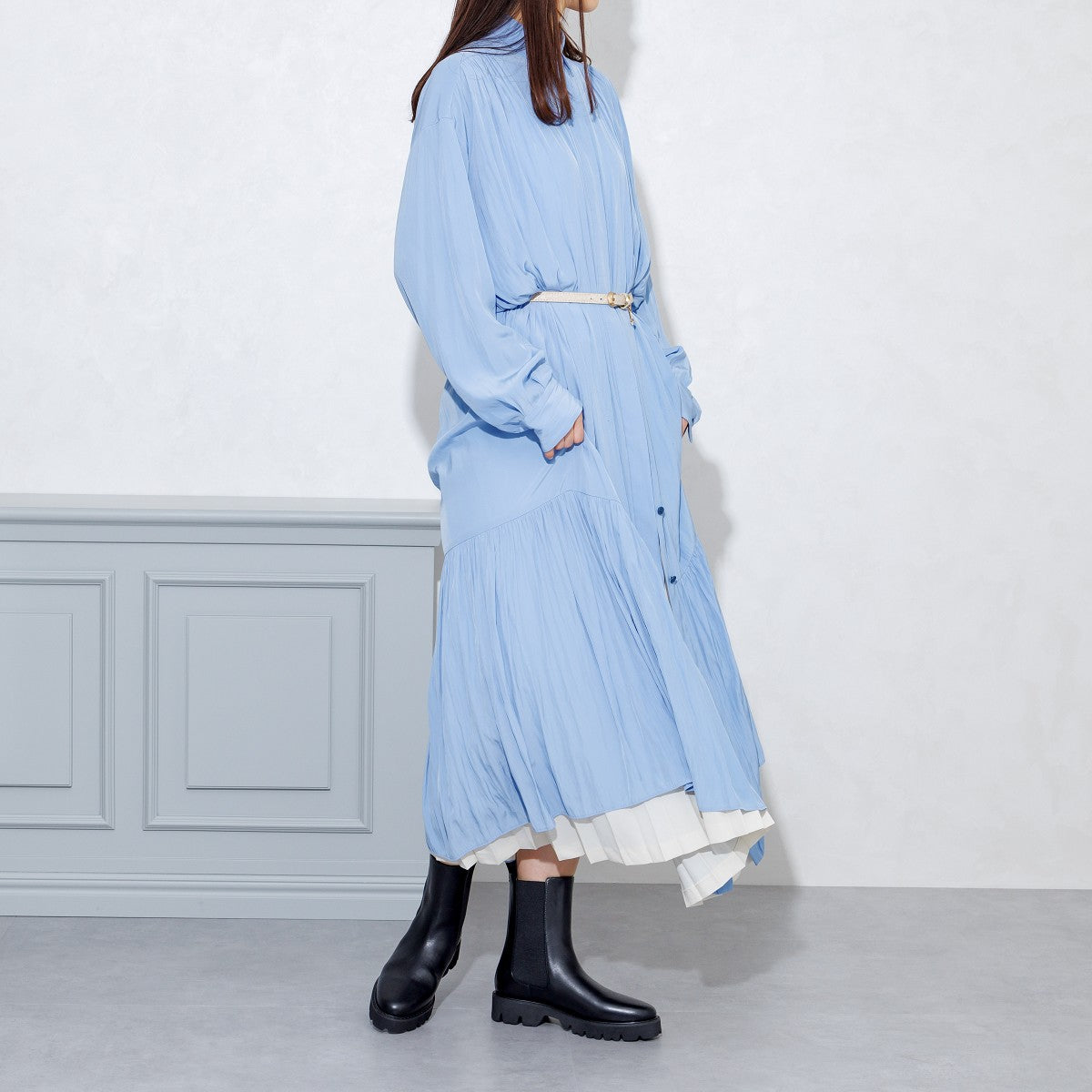 ヒミコ 卑弥呼 【撥水レザー】サイドゴアトラックソールブーツ/621406 (アイボリ-) アイボリ-