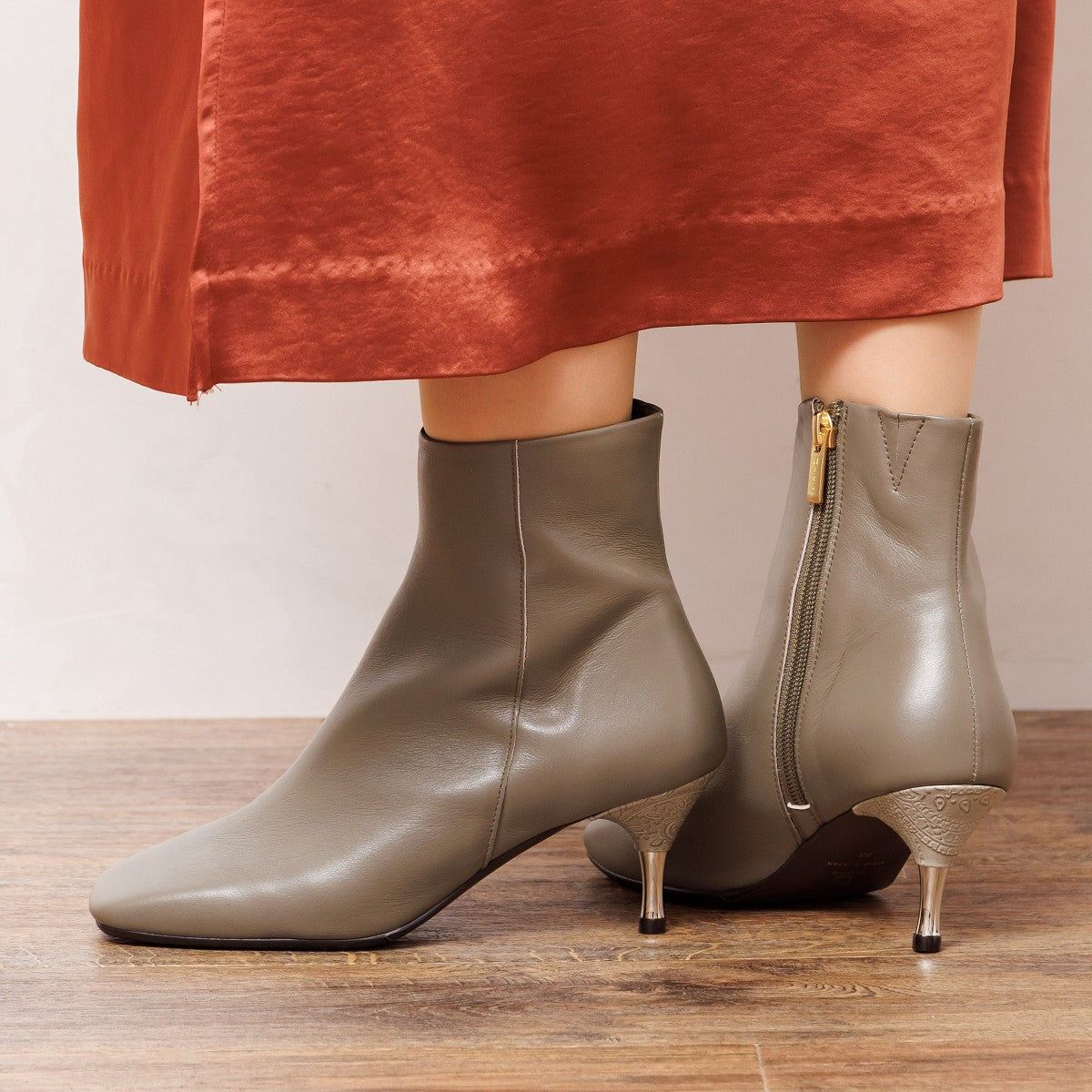 ヒミコ 卑弥呼 ワイドスクエアトゥブーツ/621417 (カ-キ) カ-キ