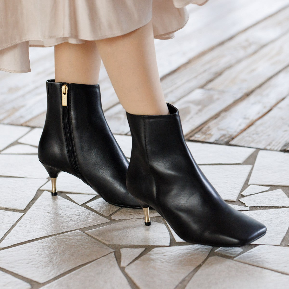 ヒミコ 卑弥呼 ワイドスクエアトゥブーツ/621417 (ブラック) ブラック