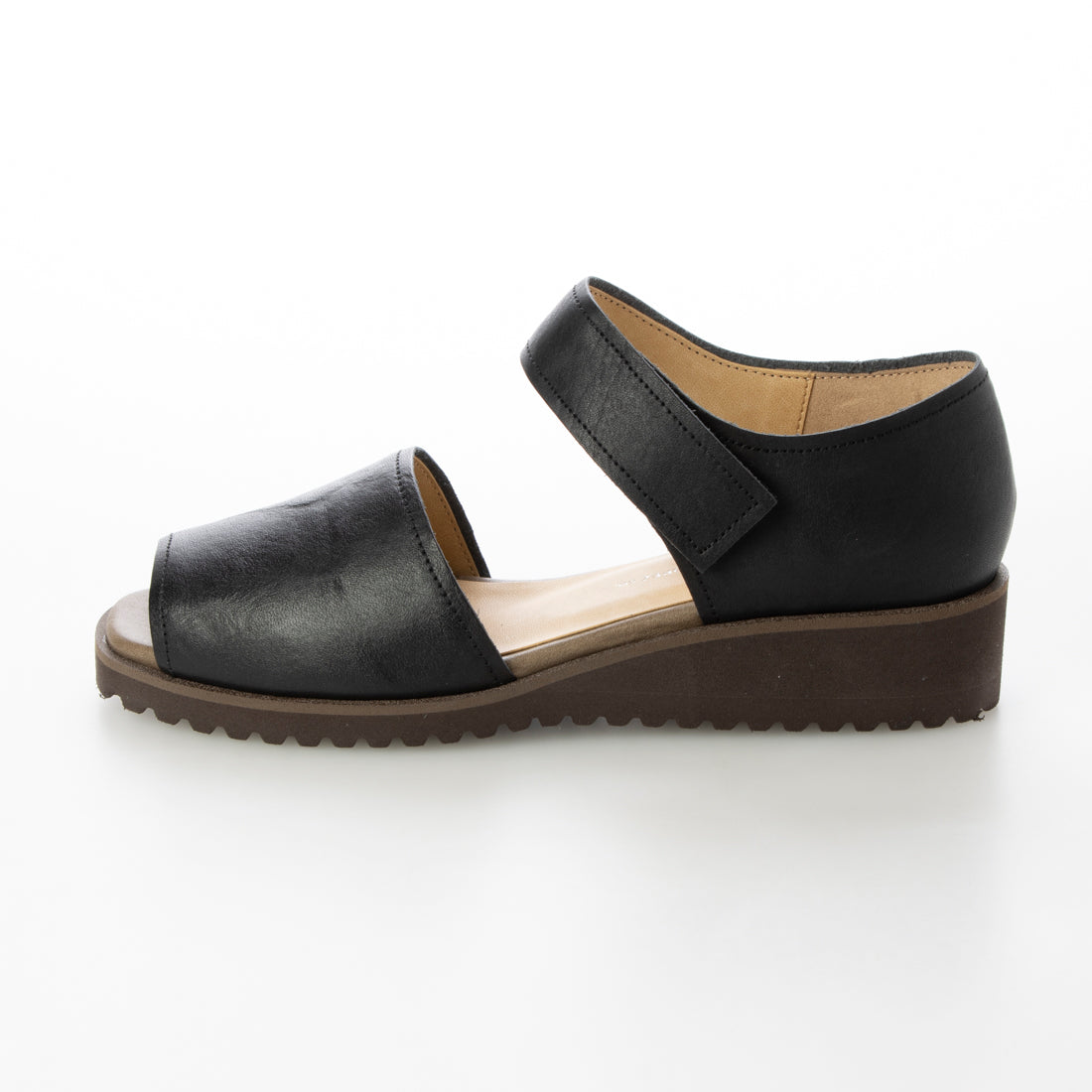 ヒップス HIPS 軽量レザーストラップサンダル (ブラック) ブラック