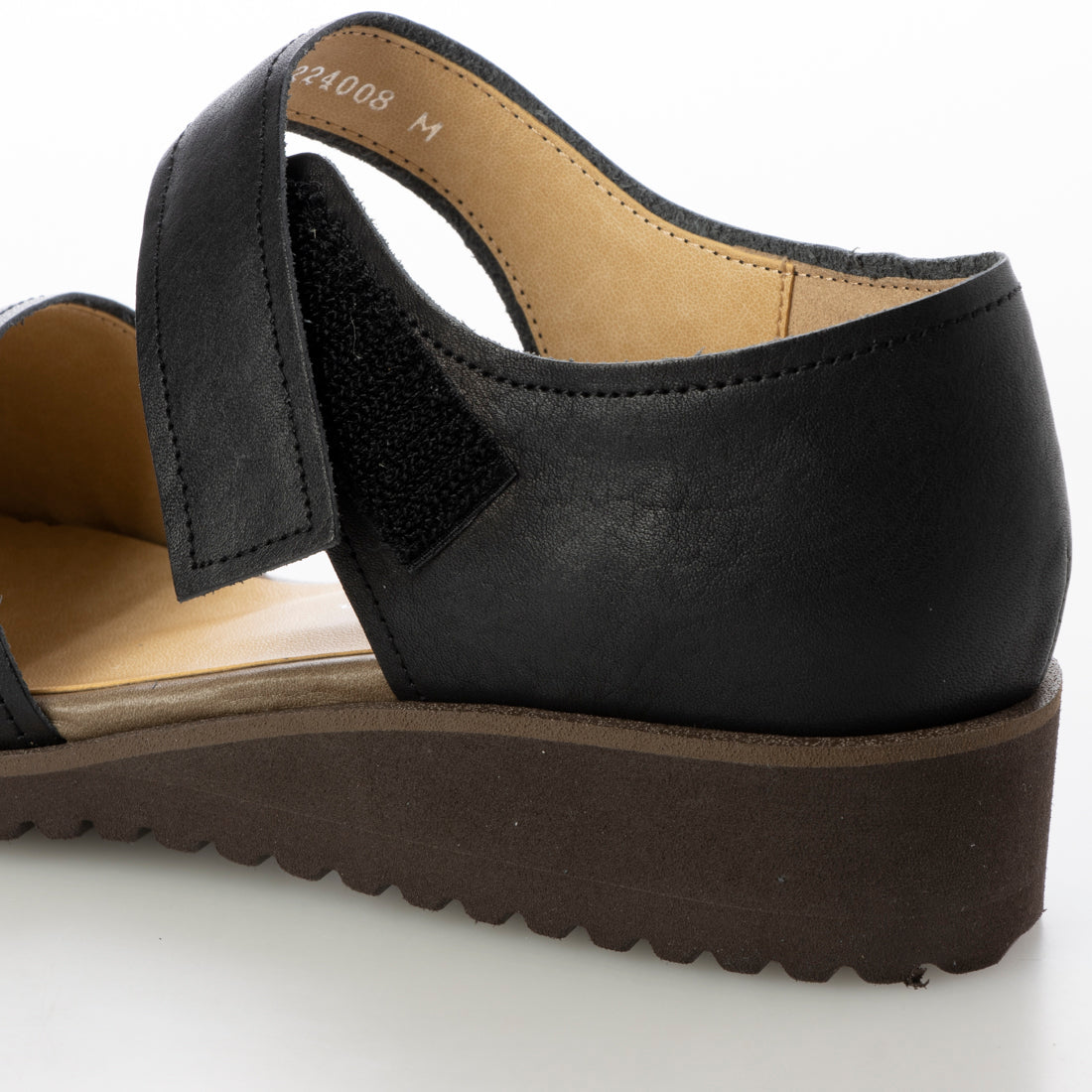 ヒップス HIPS 軽量レザーストラップサンダル (ブラック) ブラック