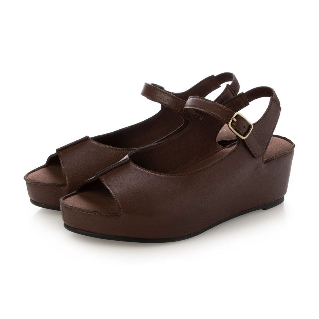 ヒップス HIPS インヒールプラットサンダル,ダークブラウン