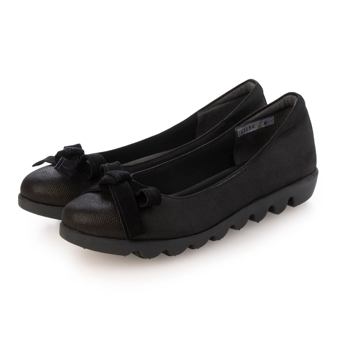 ヒルズアヴェニュー HILLS AVENUE プチリボンウェーブソールリップル,ブラック