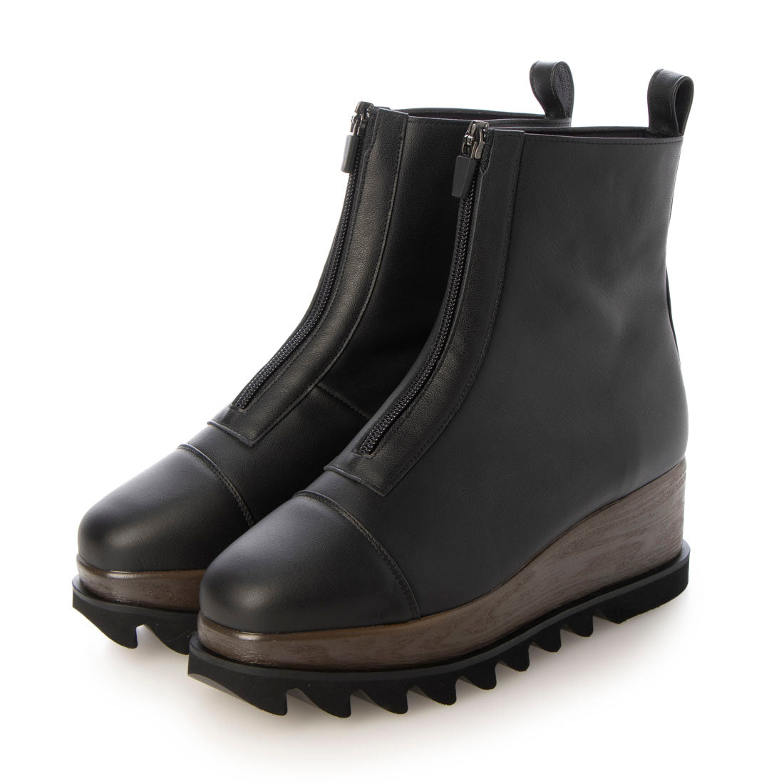 ヒルズアヴェニュー HILLS AVENUE フロントジップショートブーツ (ブラック) ブラック