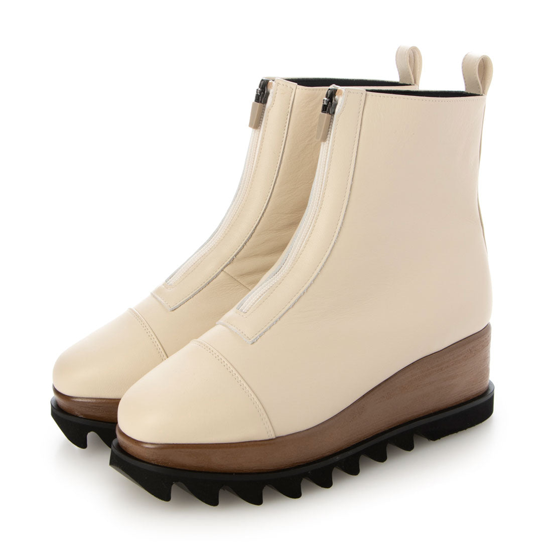 ヒルズアヴェニュー HILLS AVENUE フロントジップショートブーツ (オフホワイト) オフホワイト