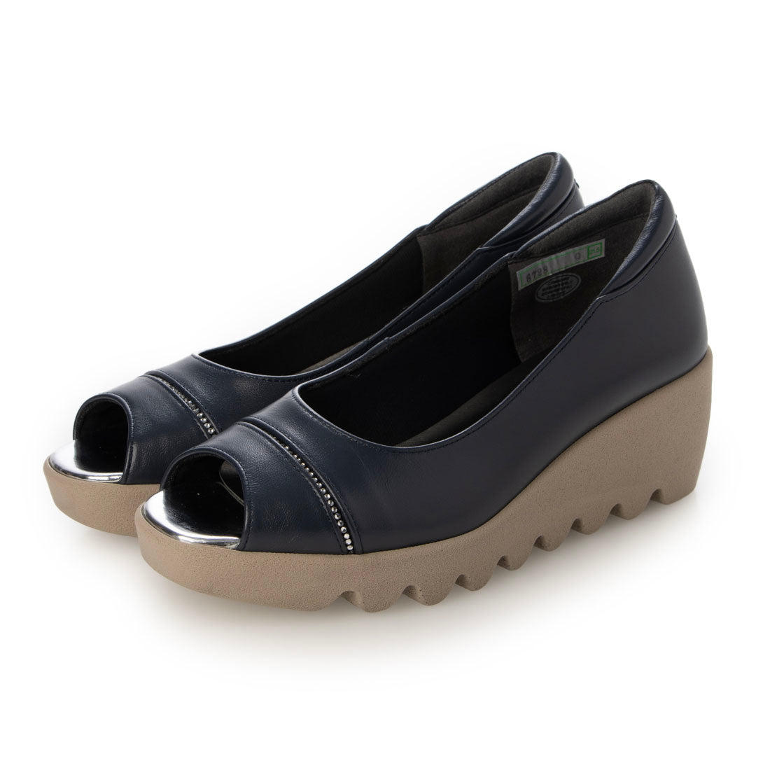 ヒルズアヴェニュー HILLS AVENUE ラインストーンオープントゥ (ネイビー) ネイビー