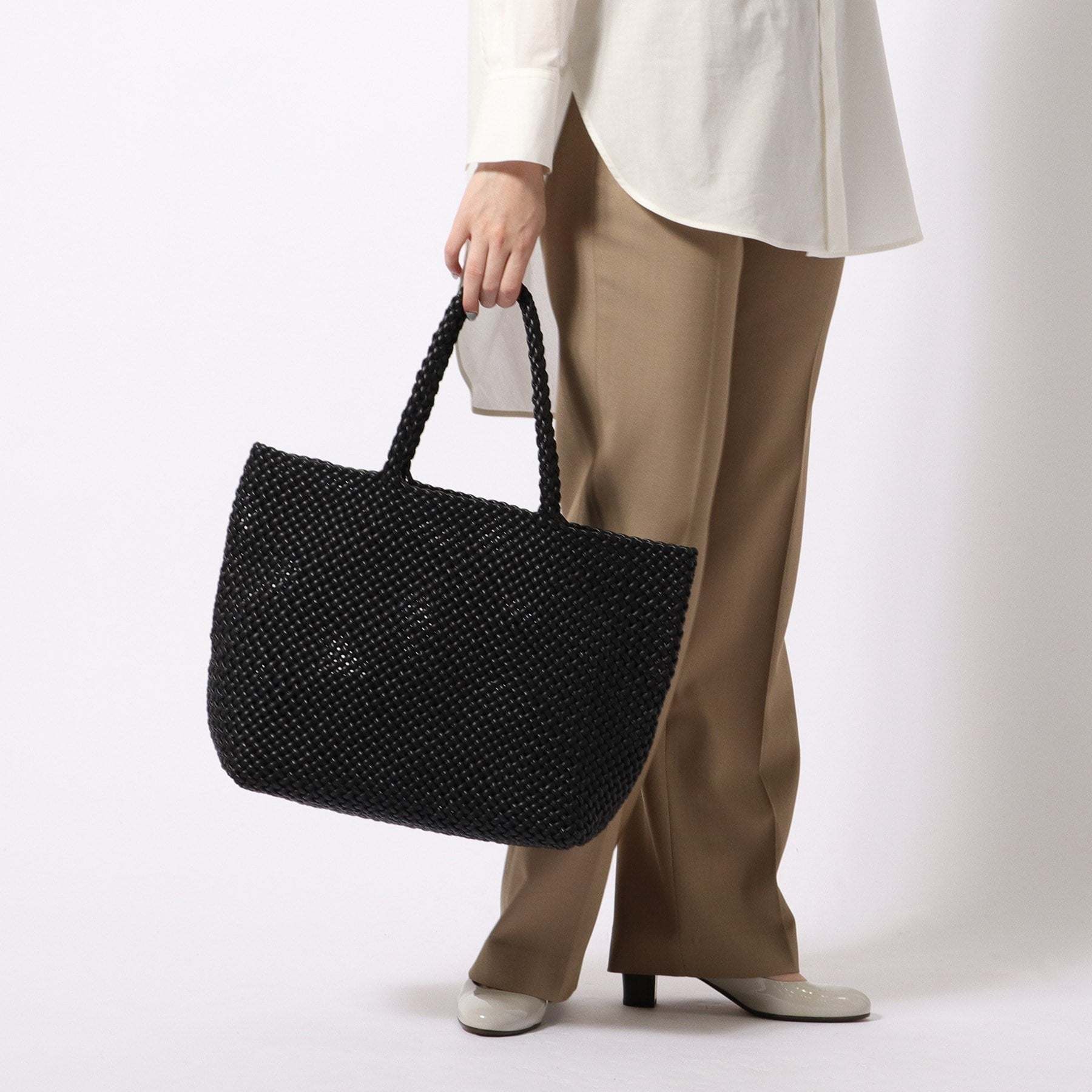 ヒロフ HIROFU 【ブレッツァナッパレース】レザーメッシュトートバッグ L 本革