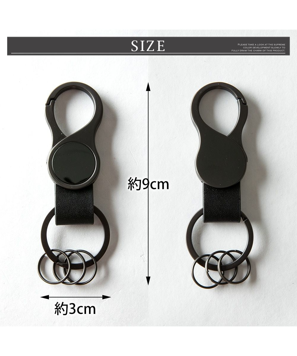 ジェネレス GENELESS キーホルダー メンズ キーリング 鍵 カラビナ 鍵ホルダー シンプル メタリック ダブルリング モノトーン