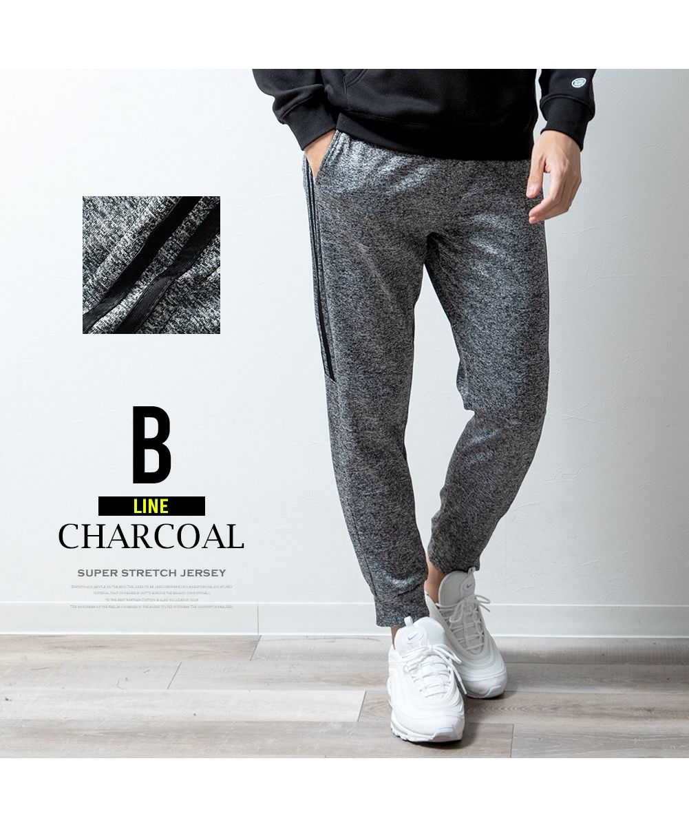 ジェネレス GENELESS ジョガーパンツ メンズ ラインパンツ ジャージ パンツ ジャージパンツ ストレッチ 部屋着 ルームウェア サイドライン スポーツ スエット ライン スリム,B/ライン・チャコール