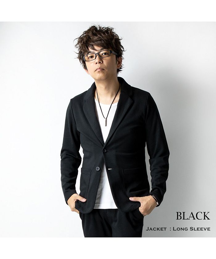 ジェネレス GENELESS テーラードジャケット メンズ 長袖 七分袖 アウター 大きいサイズ 全4色 ネイビー ブルー 黒 グレー