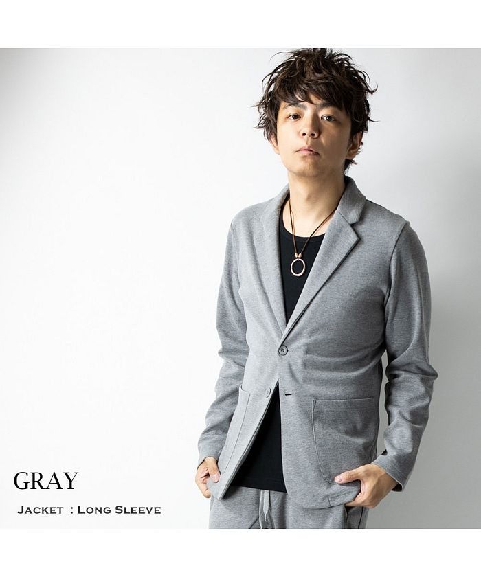 ジェネレス GENELESS テーラードジャケット メンズ 長袖 七分袖 アウター 大きいサイズ 全4色 ネイビー ブルー 黒 グレー