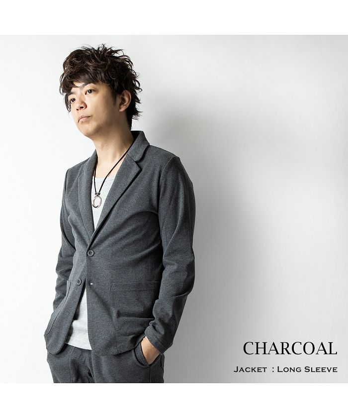 ジェネレス GENELESS テーラードジャケット メンズ 長袖 七分袖 アウター 大きいサイズ 全4色 ネイビー ブルー 黒 グレー