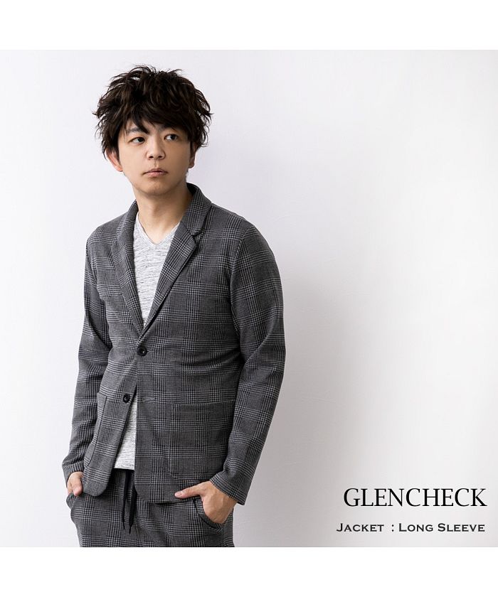 ジェネレス GENELESS テーラードジャケット メンズ 長袖 七分袖 アウター 大きいサイズ 全4色 ネイビー ブルー 黒 グレー