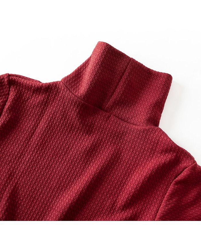 ジェネレス GENELESS タートルネック Tシャツ メンズ カットソー 黒 白 インナー トップス 長袖 千鳥柄 ハイネック