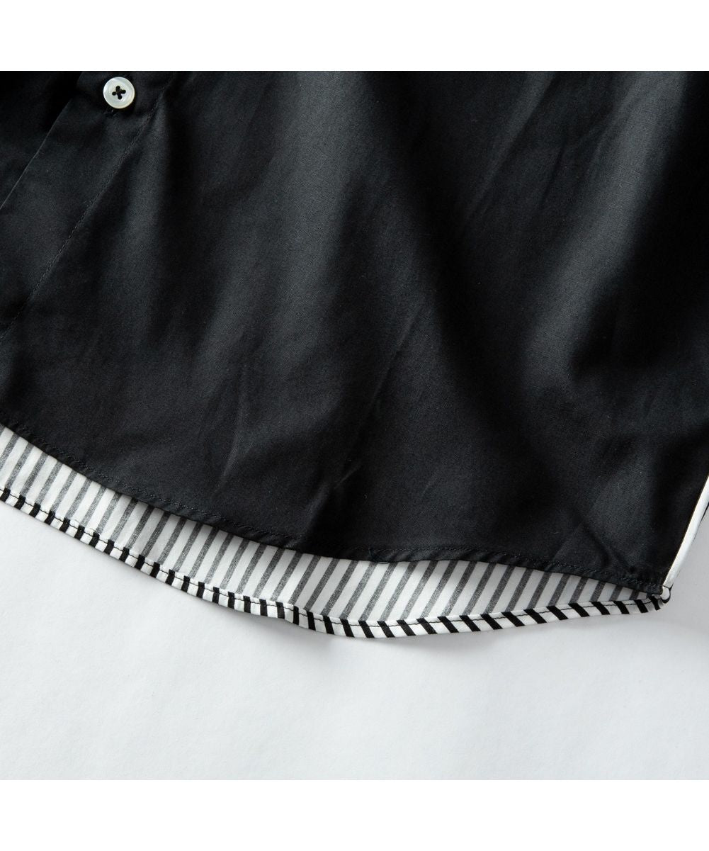 ジェネレス GENELESS シャツ メンズ 長袖 切替 ストライプ 長袖シャツ 国産 ブラウス ワイシャツ ボーダー メンズシャツ (A.ホワイト) A.ホワイト