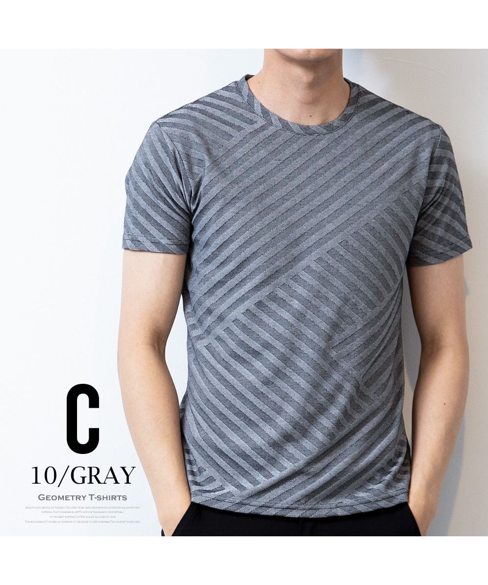 ジェネレス GENELESS T恤 男士 短袖 V領 圓領 斜紋 夏季 短袖T恤 休閒 修身 幾何圖案