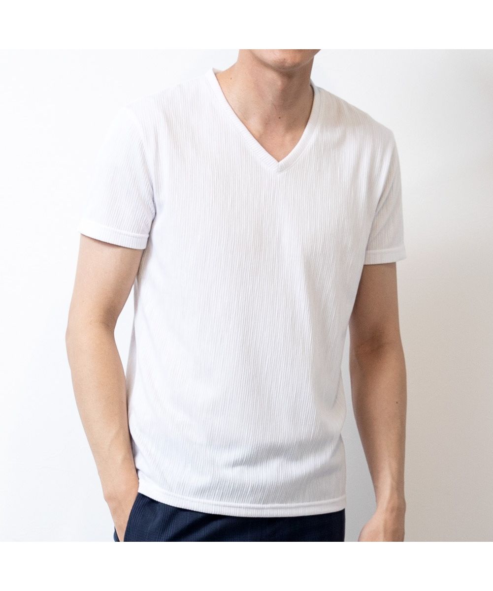 ジェネレス GENELESS 短袖T恤 男士 T恤 V領 短袖 內搭 修身 纖細 夏季 T恤 剪裁上衣 彈性