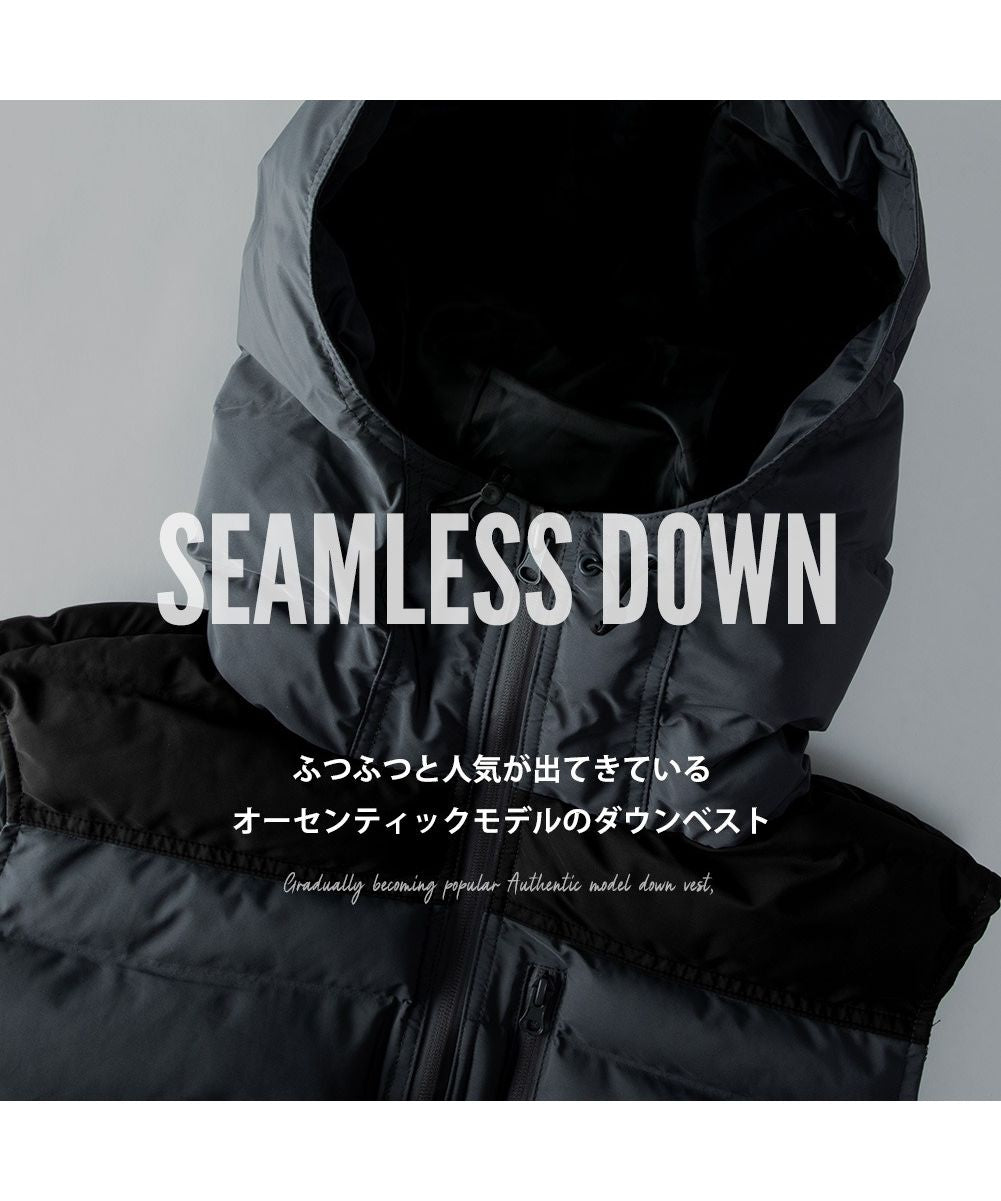 ジェネレス GENELESS ベスト メンズ ダウン ダウンベスト 暖かい 中綿ベスト 秋冬 アウター 中綿 ブルゾン シームレス (カーキ) カーキ