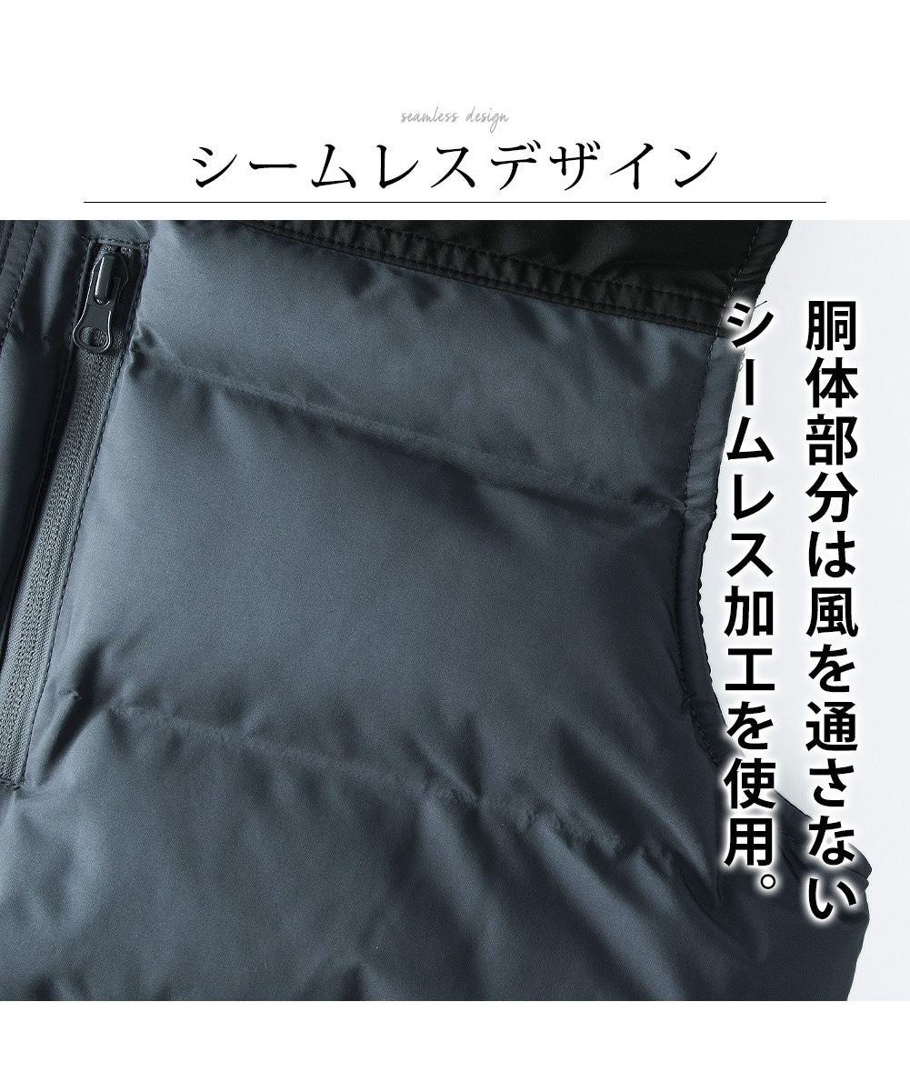 ジェネレス GENELESS ベスト メンズ ダウン ダウンベスト 暖かい 中綿ベスト 秋冬 アウター 中綿 ブルゾン シームレス (カーキ) カーキ